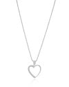 Gargantilha Veneziana Coração Cravejado Cristal Ródio Branco - 45 cm