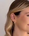 Piercing Filetes Cravejados Cristal Banhado a Ouro 18K