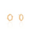 Brinco Oval Vazado Martelado 1.7 cm Banhado a Ouro 18K
