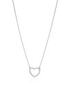 Gargantilha Veneziana Coração Vazado Liso Ródio Branco - 45 cm