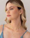 Gargantilha Veneziana Pingente Triângulo Liso Banhado a Ouro 18K - 40 cm