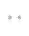 Brinco Meia Bola Texturizada 1 cm Ródio Branco