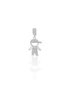 Pingente Filho Menino Cravejado Cristal 1.7 cm Ródio Branco