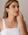 Gargantilha Baguetes Cristal Ródio Branco - 45 cm