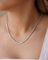 Gargantilha Baguetes Cristal Ródio Branco - 45 cm