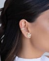 Piercing Dois Filetes Cravejados Cristal Banhado a Ouro 18K