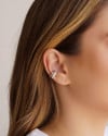Piercing Dois Filetes Cravejados Cristal Ródio Branco