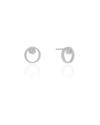 Brinco Argola Frontal Ponto de Luz Cristal 1.2 cm Ródio Branco
