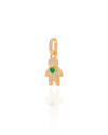 Pingente Filho Menino Cristal Coração Esmeralda 3.4 cm Banhado a Ouro 18K