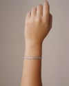 Pulseira Baguetes Zircônia Fecho Gravata Ródio Branco - 20 cm
