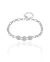 Pulseira Elos Pontos de Luz Cristal Ródio Branco - 16 cm