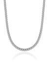 Choker Malha Egípcia 4 mm Ródio Branco