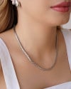 Choker Malha Egípcia 4 mm Ródio Branco