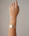 Bracelete Martelado 2.3 cm Banhado a Ouro 18K