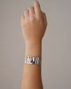Bracelete Martelado 2.3 cm Ródio Branco