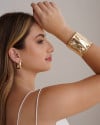 Bracelete Martelado 6.2 cm Banhado a Ouro 18K