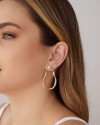 Brinco Orgânico Vazado Liso 4.6 cm Banhado a Ouro 18K