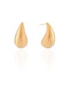 Brinco Gota Texturizada 2.8 cm Banhado a Ouro 18K