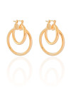 Brinco Argola Tubo Entrelaçado 3.8 cm Banhado a Ouro 18K