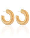Brinco Argola Tubo Mola 4.0 cm Banhado a Ouro 18K