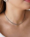Choker Trançada 4 mm Ródio Branco