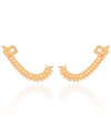 Ear Cuff Folhas Lisas 4.2 cm Banhado a Ouro 18K