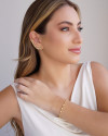 Ear Cuff Folhas Lisas 4.2 cm Banhado a Ouro 18K