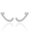 Ear Cuff Folhas Lisas 4.2 cm Ródio Branco