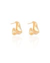 Brinco Argola Orgânica Lisa 1.8 cm Banhado a Ouro 18K