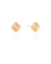 Brinco Flor Riscada  1.3 cm Banhado a Ouro 18K