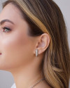 Ear Hook Torcido Liso Ródio Branco