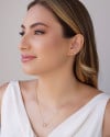 Conjunto Retangular Morganita  Banhado a Ouro 18K