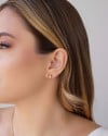 Conjunto Retangular Morganita  Banhado a Ouro 18K