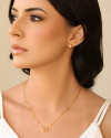 Conjunto Retangular Morganita  Banhado a Ouro 18K