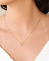Conjunto Retangular Morganita  Banhado a Ouro 18K