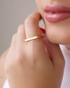 Anel Quadrado Liso Tamanho 21 Banhado a Ouro 18K