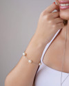 Pulseira Elos Ovais Pérolas 10 mm Ródio Branco