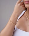 Pulseira Bolinhas Pontos de Luz Cristal Banhado a Ouro 18K