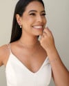 Brinco Argola Click Flor 1.0 cm Ródio Branco