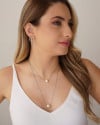Gargantilha Dupla Veneziana Pérolas Ródio Branco