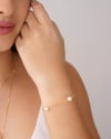 Pulseira Elos Americanos Pérolas Banhado a Ouro 18K