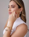 Pulseira Elos Bolas Lisas Banhado a Ouro 18K