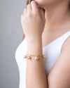 Pulseira Elos Bolas Lisas Banhado a Ouro 18K