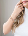 Pulseira Elos Bolas Lisas Ródio Branco