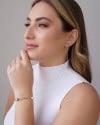 Ear Jacket Fio Elos Portugueses Bolas Lisas 7.3 cm Ródio Branco