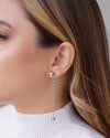 Ear Jacket Fio Elos Portugueses Bolas Lisas 7.3 cm Ródio Branco