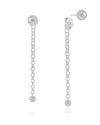 Ear Jacket Fio Elos Portugueses Bolas Lisas 7.3 cm Ródio Branco