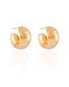 Brinco Argola Abaulada Lisa 2.3 cm Banhado a Ouro 18K