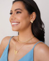 Brinco Coração Liso 2.0 cm Banhado a Ouro 18K