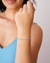 Pulseira Elos Ovais 5 mm Ródio Branco